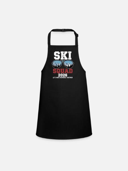 Ski Squad 2026 Ski Holidays - Children's Apron - black - Front