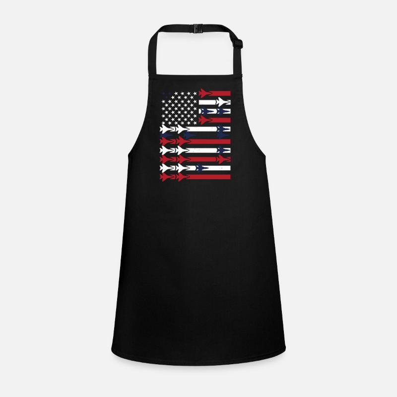 Jet Fighter USA Flag – Pilot Airplane Children's Apron