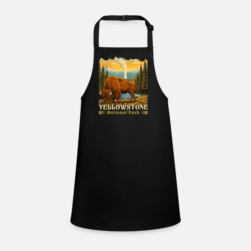 Camping de bisons du parc national de Yellowstone Tablier Enfant