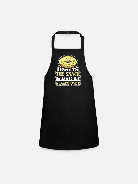 Restauration rapide en donuts - Tablier Enfant - noir - Devant