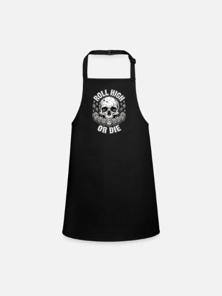 Tabletop Würfel Shirt für Rollenspiel Fans - Schürze für Kinder - Schwarz - Vorne