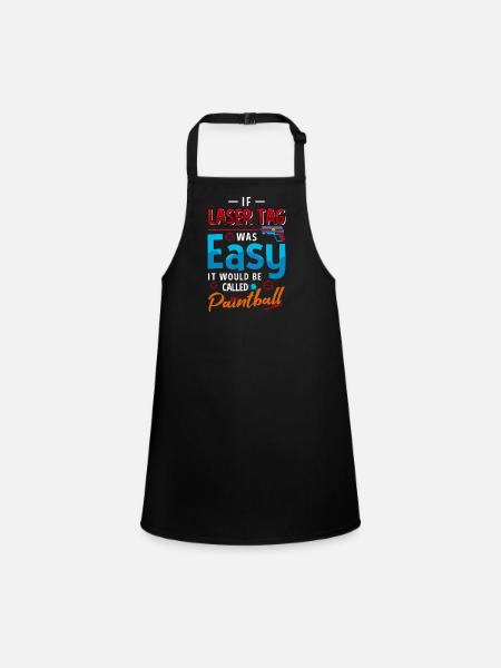 Laser Tag Easy Paintball Funny Gaming Design - Children's Apron - black - Front