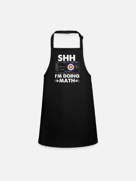 Shh Im Doing Math Curling Curler Humor - Children's Apron - black - Front