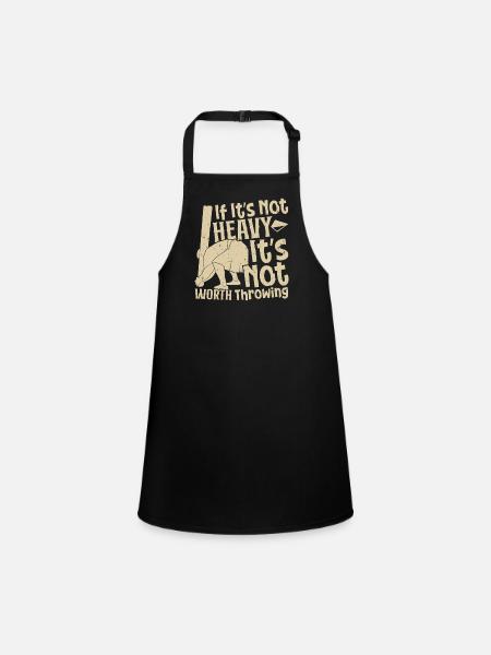  Caber Toss Scottish Games Highlander Highland - Children's Apron - black - Front