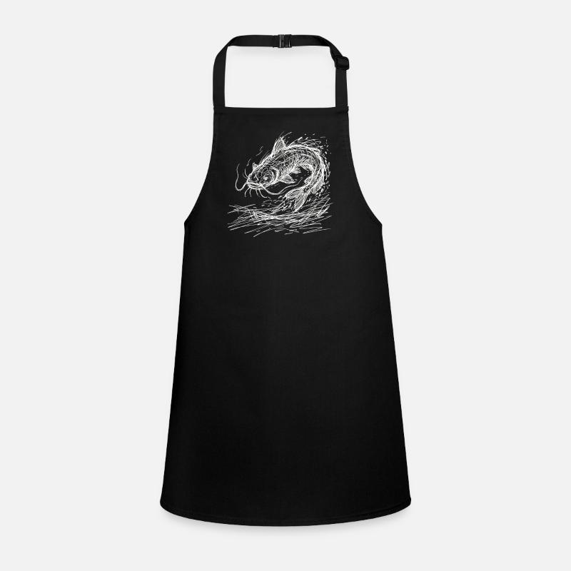 Catfish Fish Design – Angler Sketch Art Children's Apron