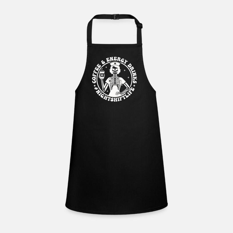 Night Service Coffee Skeleton Children's Apron