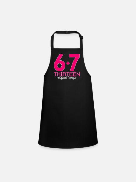 13th Birthday Shirt Funny Meme 67 Birthday 13  - Tablier Enfant - noir - Devant