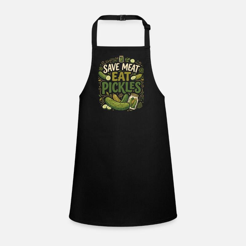 Funny Cucumber Saying Save Meat Eat Pickles Children's Apron