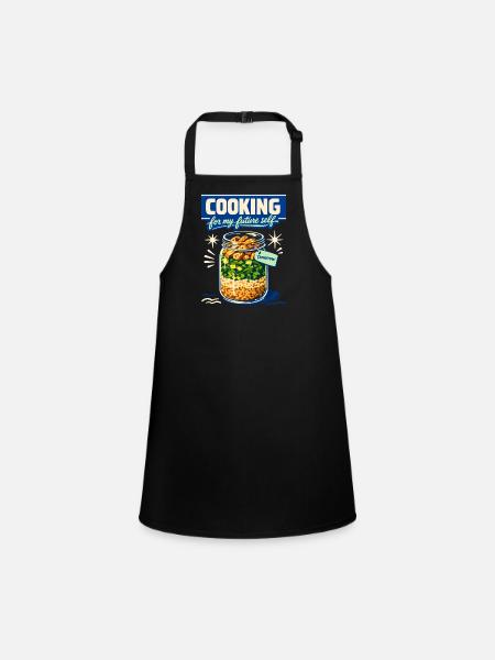 Cooking for tomorrow | Meal Prep Kitchen - Children's Apron - black - Front