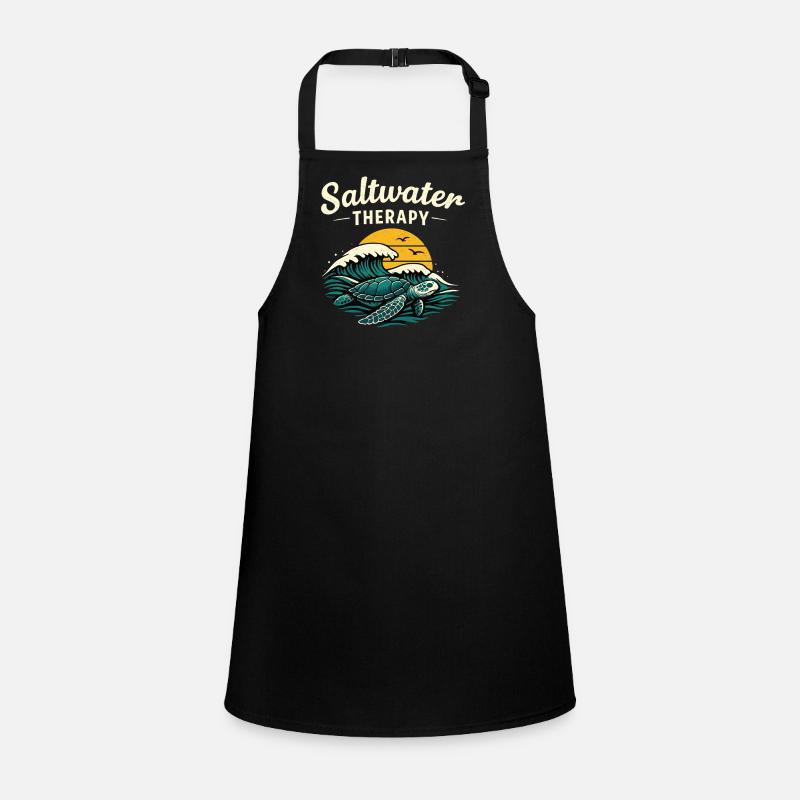 Saltwater Therapy Turtle Shirt Ocean Vibes Children's Apron