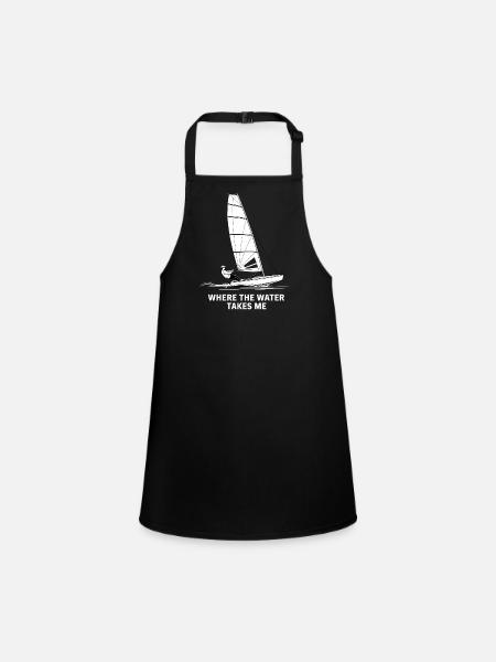 Regatta Segeln Shirt Segelboot Yacht Sailing Crew - Schürze für Kinder - Schwarz - Vorne