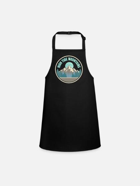 High Tide Mountains Mountain Forest Motif - Children's Apron - black - Front