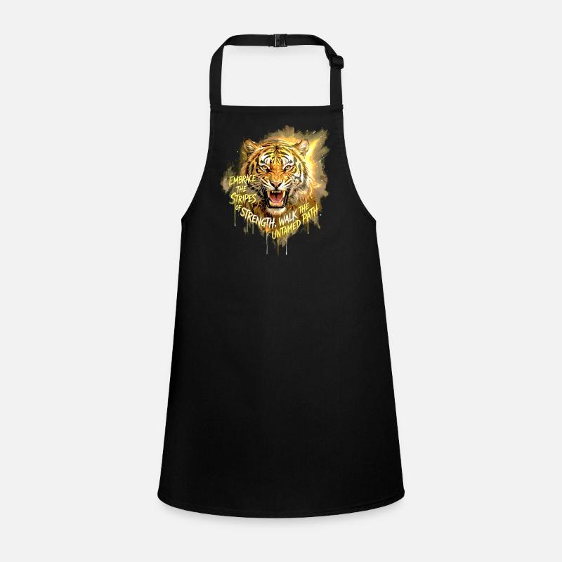 Tiger Strength Untamed Path Quote Schürze für Kinder