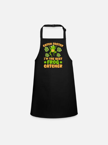 Frog Catcher The Best Frog Catcher Frog - Schürze für Kinder - Schwarz - Vorne
