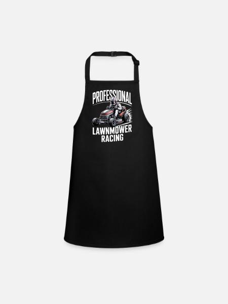 Lawn Tractor Racing Motorsport Lawnmower Racing - Children's Apron - black - Front
