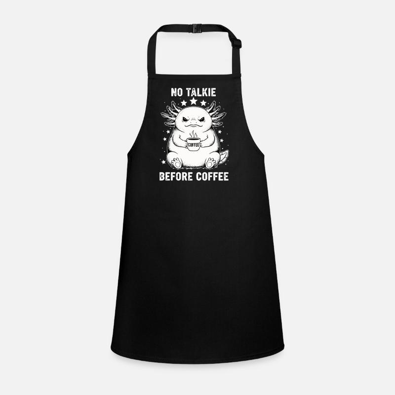 Kein Gespräch Vor Kaffee Liebhaber Axolotl Schürze für Kinder