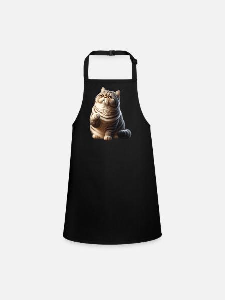 Exotische Kurzhaarkatze Exotic Shorthair - Schürze für Kinder - Schwarz - Vorne