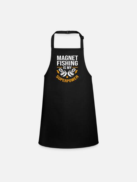 Magnet Fishing Angler Magnet Fishing - Children's Apron - black - Front