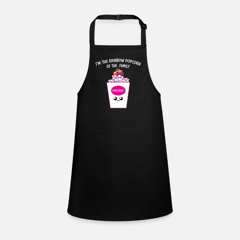 Rainbow Popcorn Family Cute Pride Graphic Schürze für Kinder