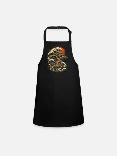 Bonsai tree - Children's Apron - black - Front