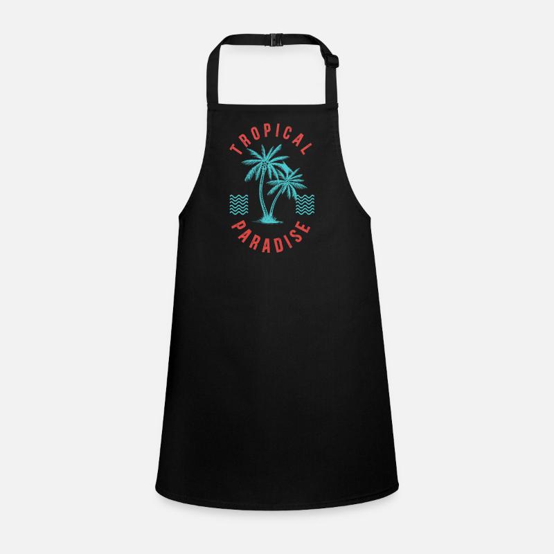 Tropical Paradise Retro Palm Badge Children's Apron