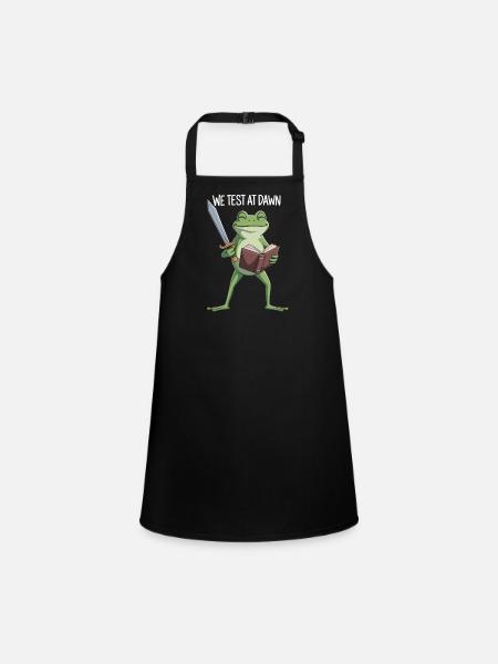 Grenouille de Test de l’Aube - Tablier Enfant - noir - Devant