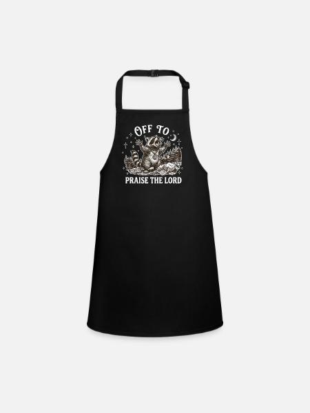 To praise the Lord Christian Waschbär - Children's Apron - black - Front