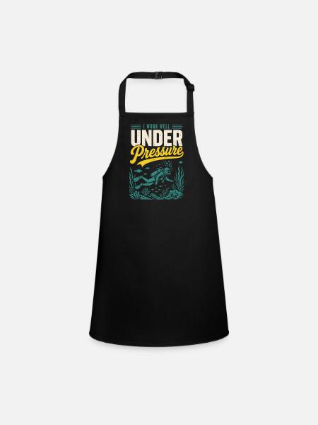 Diver Under Pressure Shirt - Children's Apron - black - Front