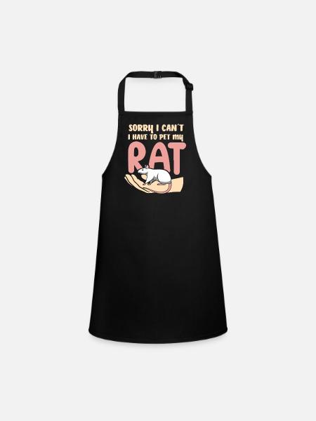 Rat, house rat, rat owner, rat lover - Children's Apron - black - Front