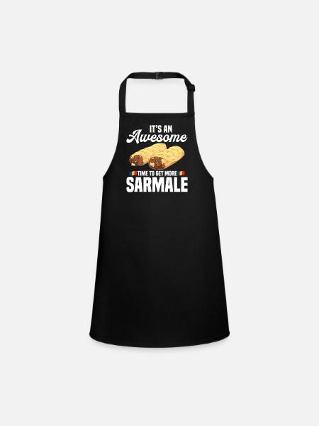  Sarmale Cuisine Foodie Dish Serbian Snack - Children's Apron - black - Front