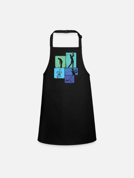 Scenic Golf Course Fairway Lover Style - Children's Apron - black - Front