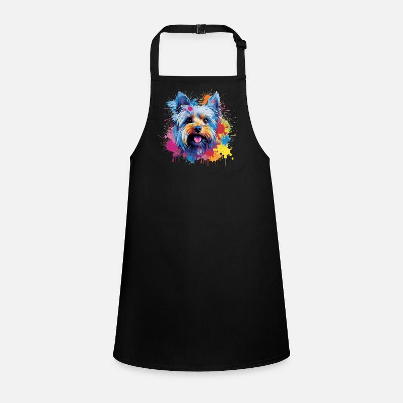 Yorkshire Terrier Dog Colorful Splash Art Children's Apron
