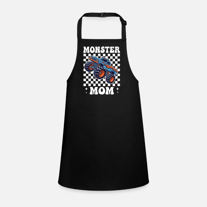 Monster Truck Mama im Checkered Stil Schürze für Kinder