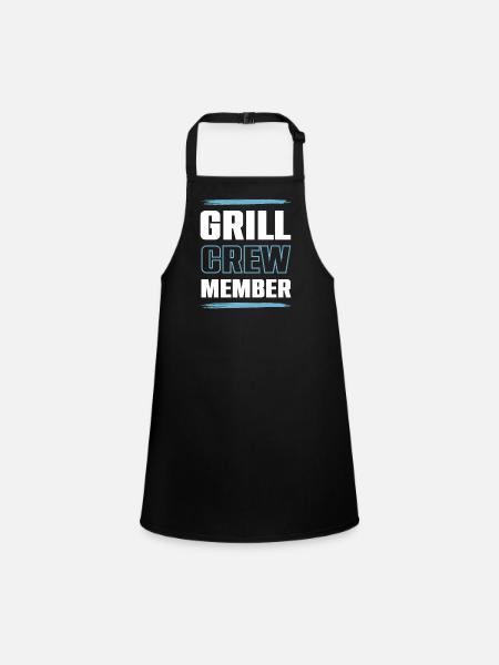 Équipe de grillades - Tablier Enfant - noir - Devant