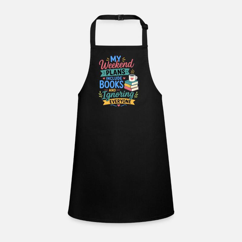 Reading Books Novel Fan Bookworm Design Children's Apron