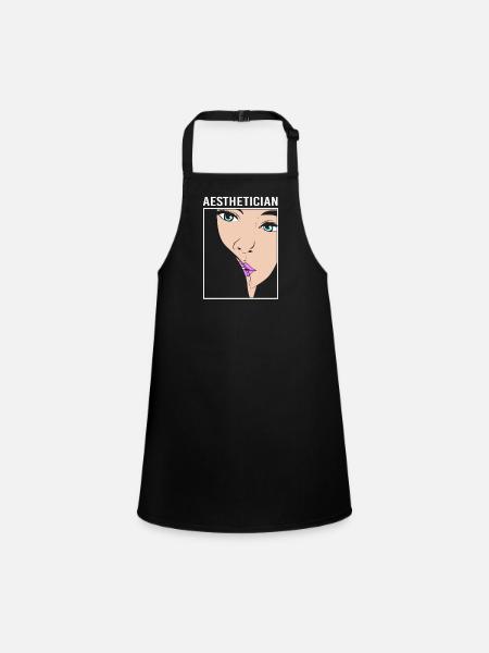 Beautician Make-up Cosmetics - Children's Apron - black - Front