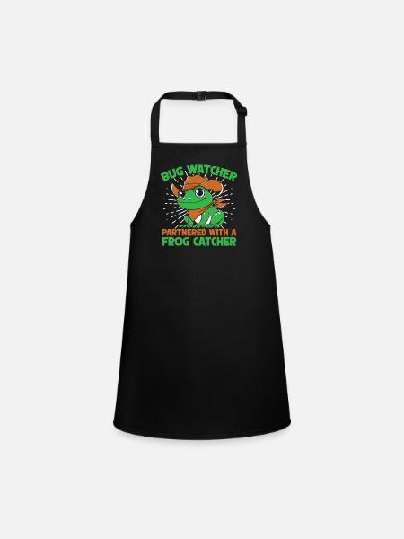 Frog Catcher Bug Watcher Partnered With Catcher - Schürze für Kinder - Schwarz - Vorne