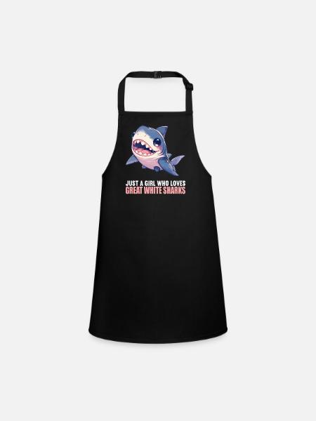 Grand requin blanc Grand requin blanc - Tablier Enfant - noir - Devant