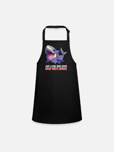 Grand requin blanc Grand requin blanc - Tablier Enfant - noir - Devant