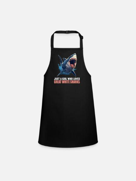 Grand requin blanc Grand requin blanc - Tablier Enfant - noir - Devant
