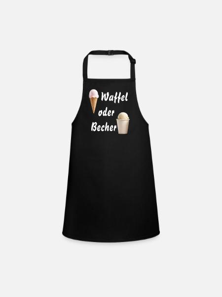 EIS WAFFEL ODER BECHER - Schürze für Kinder - Schwarz - Vorne