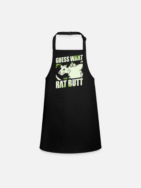 Rat, house rat, rat owner, rat lover - Children's Apron - black - Front