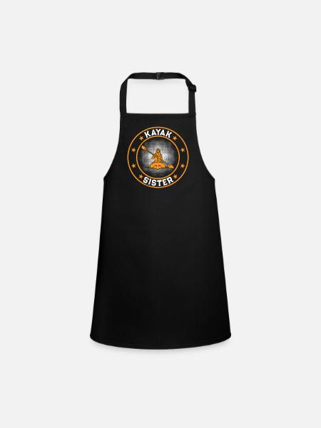 Kayak Sister Kayaking Sister Kayaker - Schürze für Kinder - Schwarz - Vorne