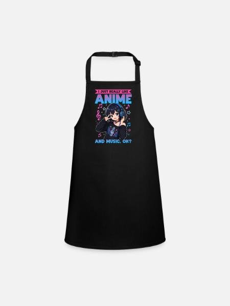 Anime et musique Chibi - Tablier Enfant - noir - Devant