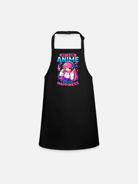 Anime et musique Chibi - Tablier Enfant - noir - Devant