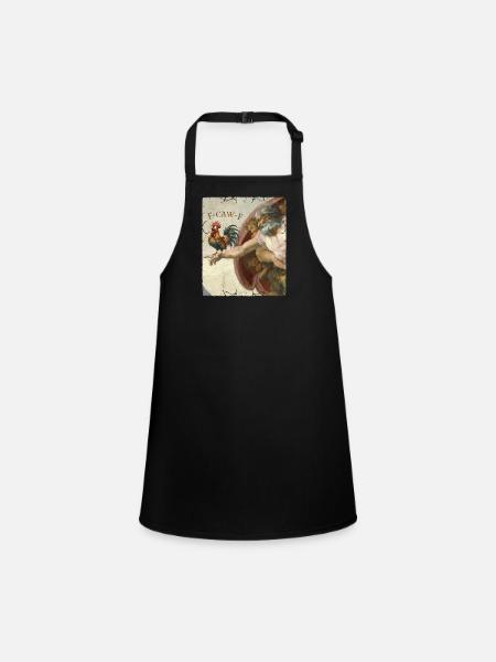 F-CAW-F Rooster Meme – Drôle de sarcastique - Tablier Enfant - noir - Devant