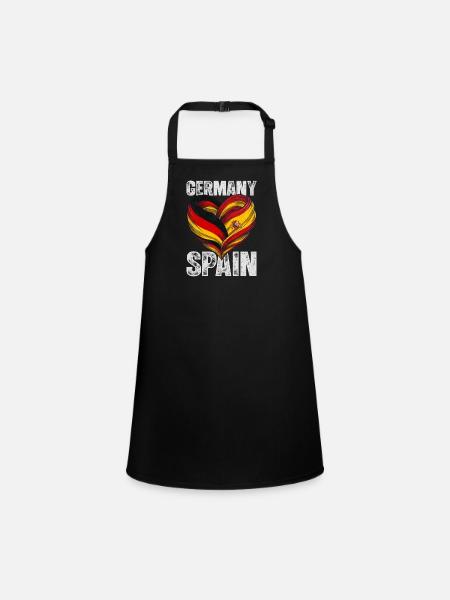 Cœur de l’Espagne et de l’Allemagne - Tablier Enfant - noir - Devant