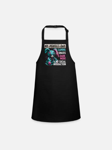 Pastel Goth Soft Goth Gaming Gamer - Schürze für Kinder - Schwarz - Vorne