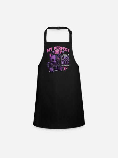 Pastel Goth Soft Goth Gaming Gamer - Schürze für Kinder - Schwarz - Vorne