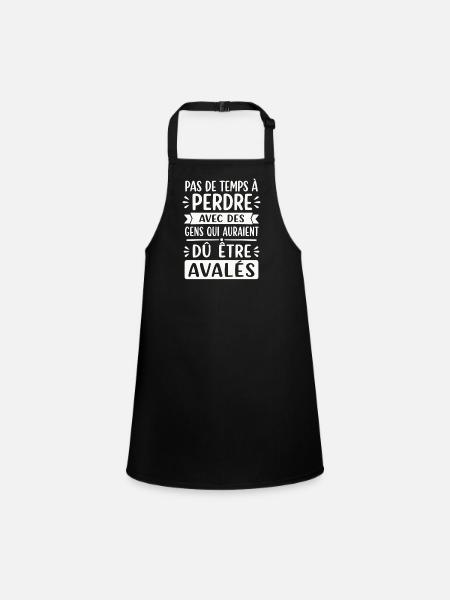 Homme Femme Cadeau humour personnalisé - Tablier Enfant - noir - Devant